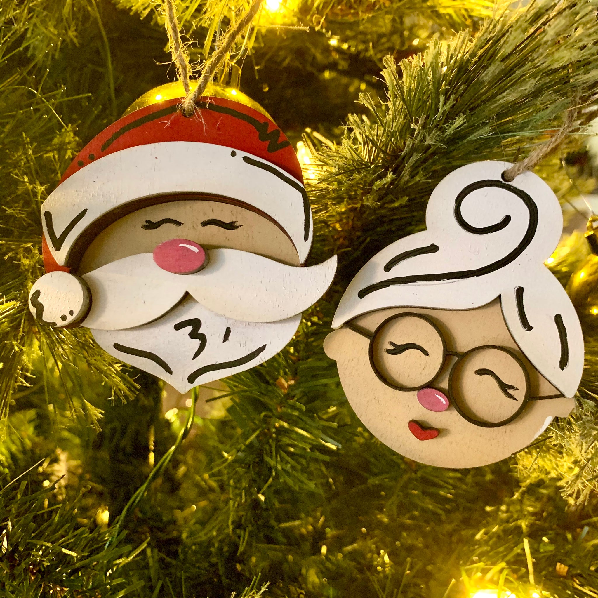 Santa and Mrs. Claus Ornaments