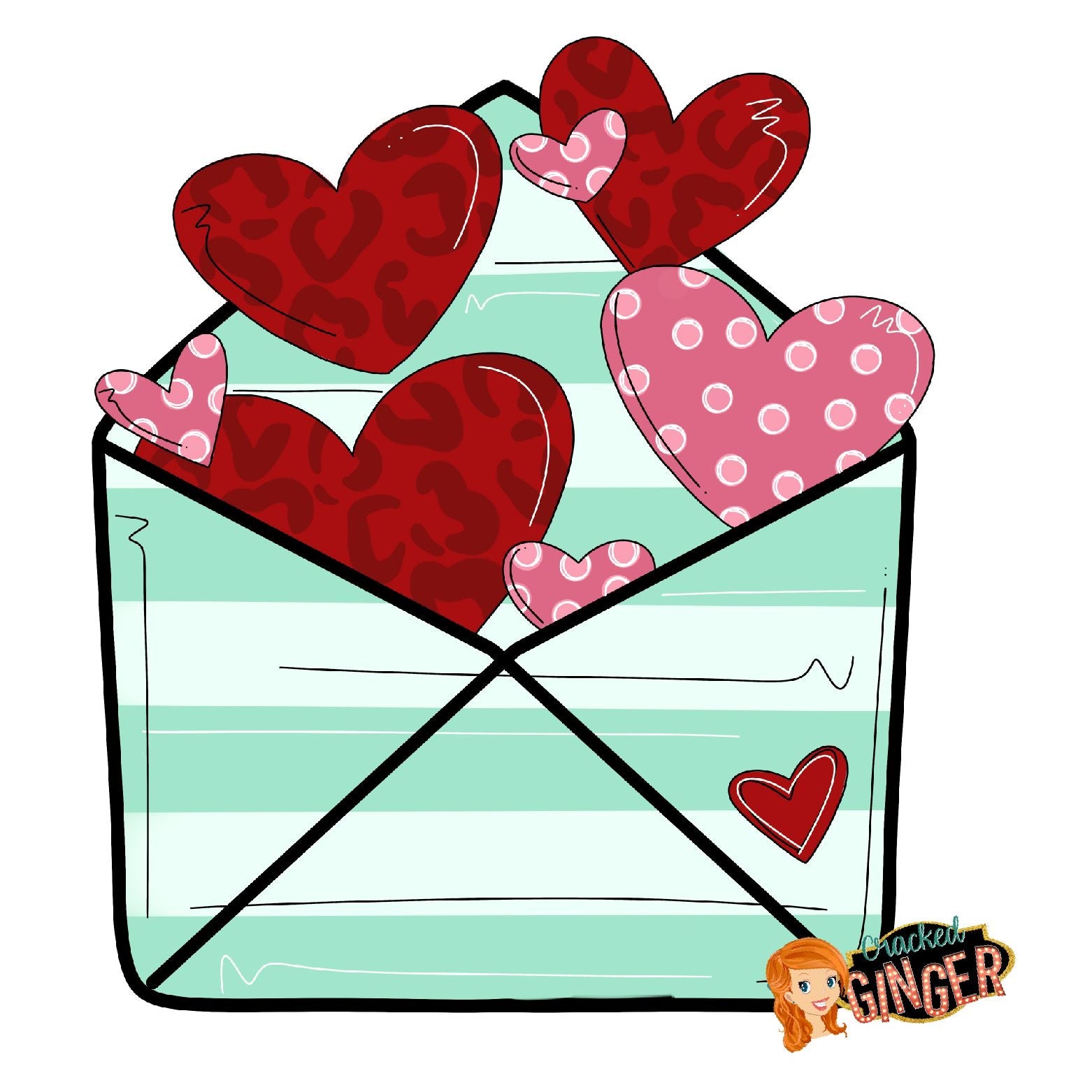 Valentines Heart Envelope Template