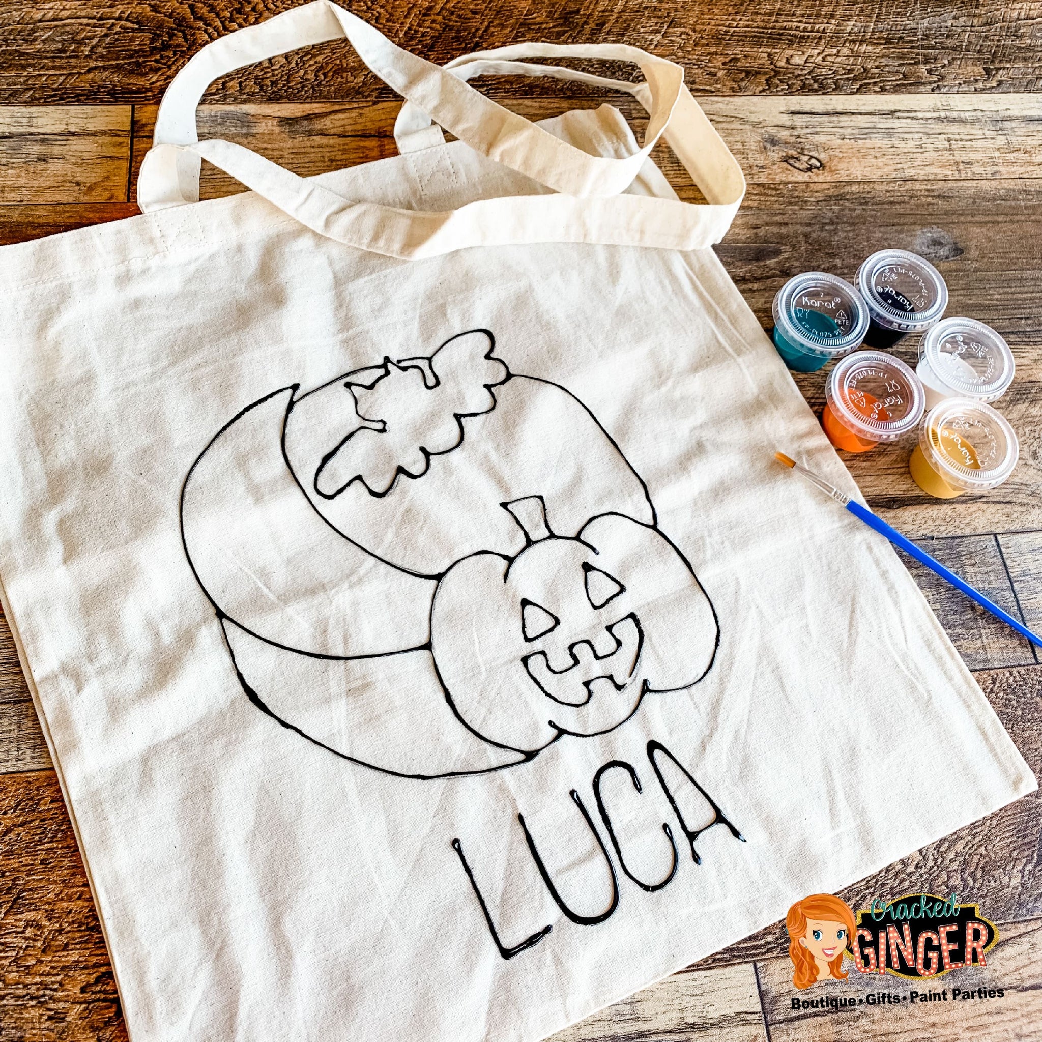 Personalized Trick or Treat Tote Paint Kit