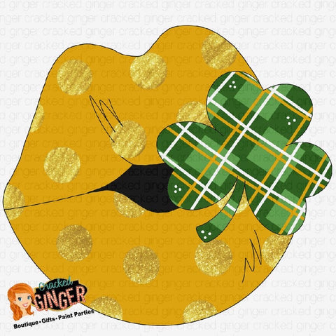 Gold Kiss with Clover St. Patrick’s Day Template