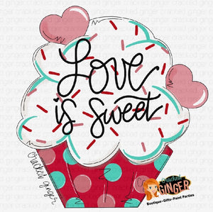 Love is sweet cupcake Template