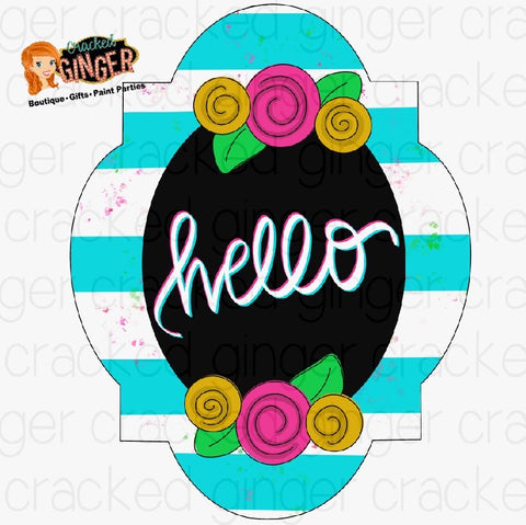Hello Flowers Frame Template