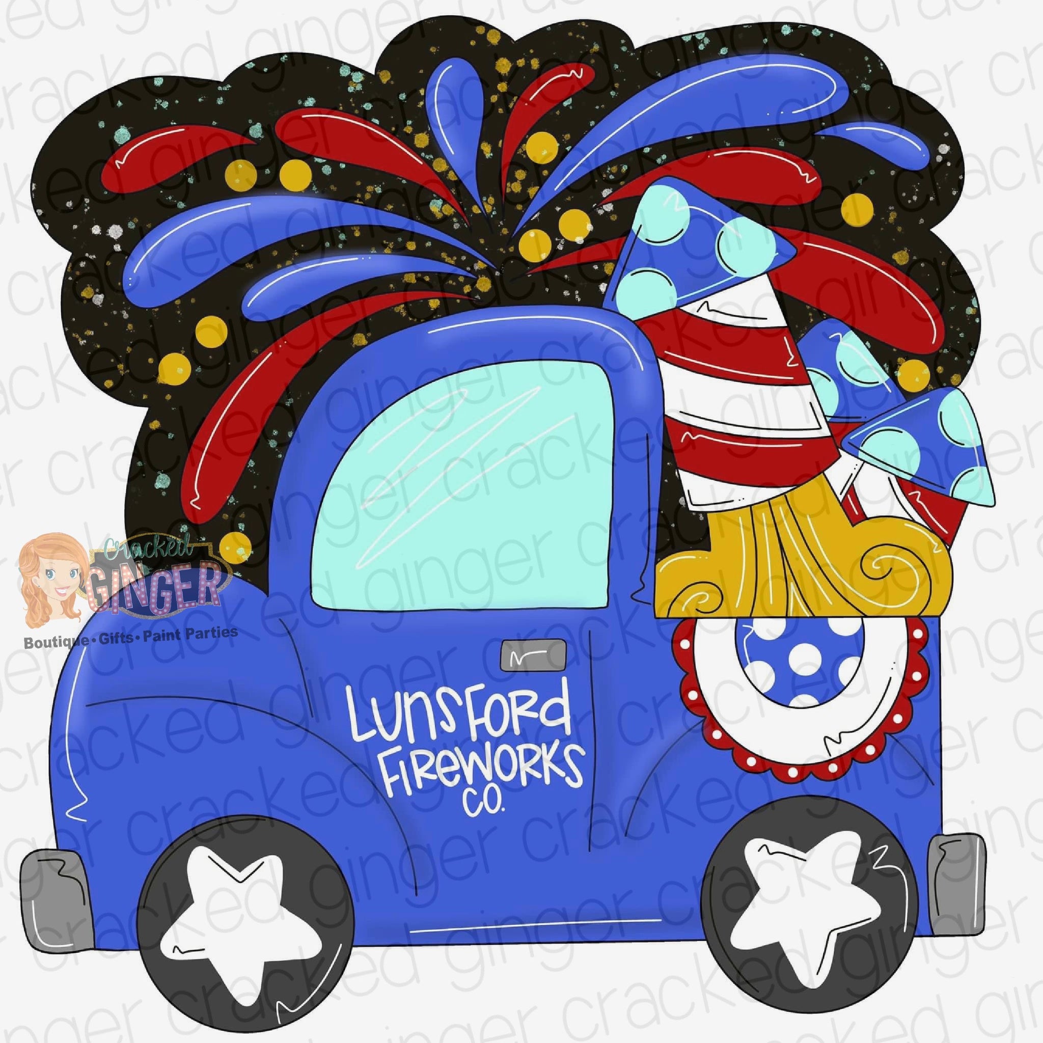 Fireworks Co. Truck July 4th Cutout and Kits