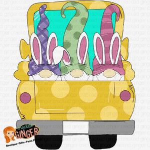 Easter Gnome Truck PNG Sublimation image instant download