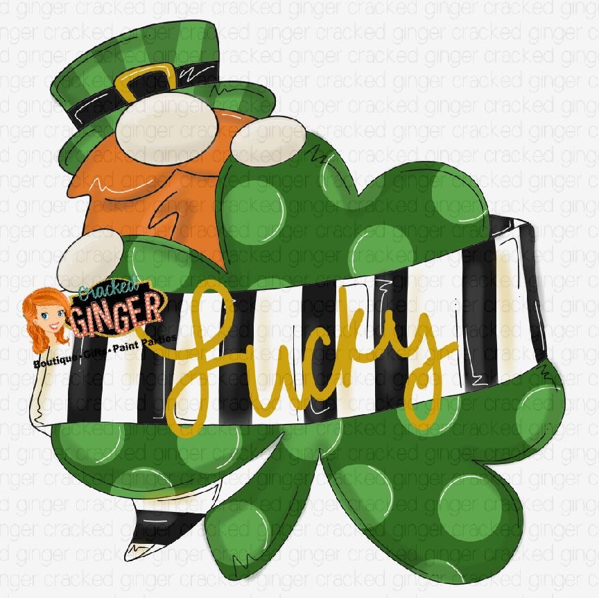 Leprechaun and clover St. Patrick’s Day Template