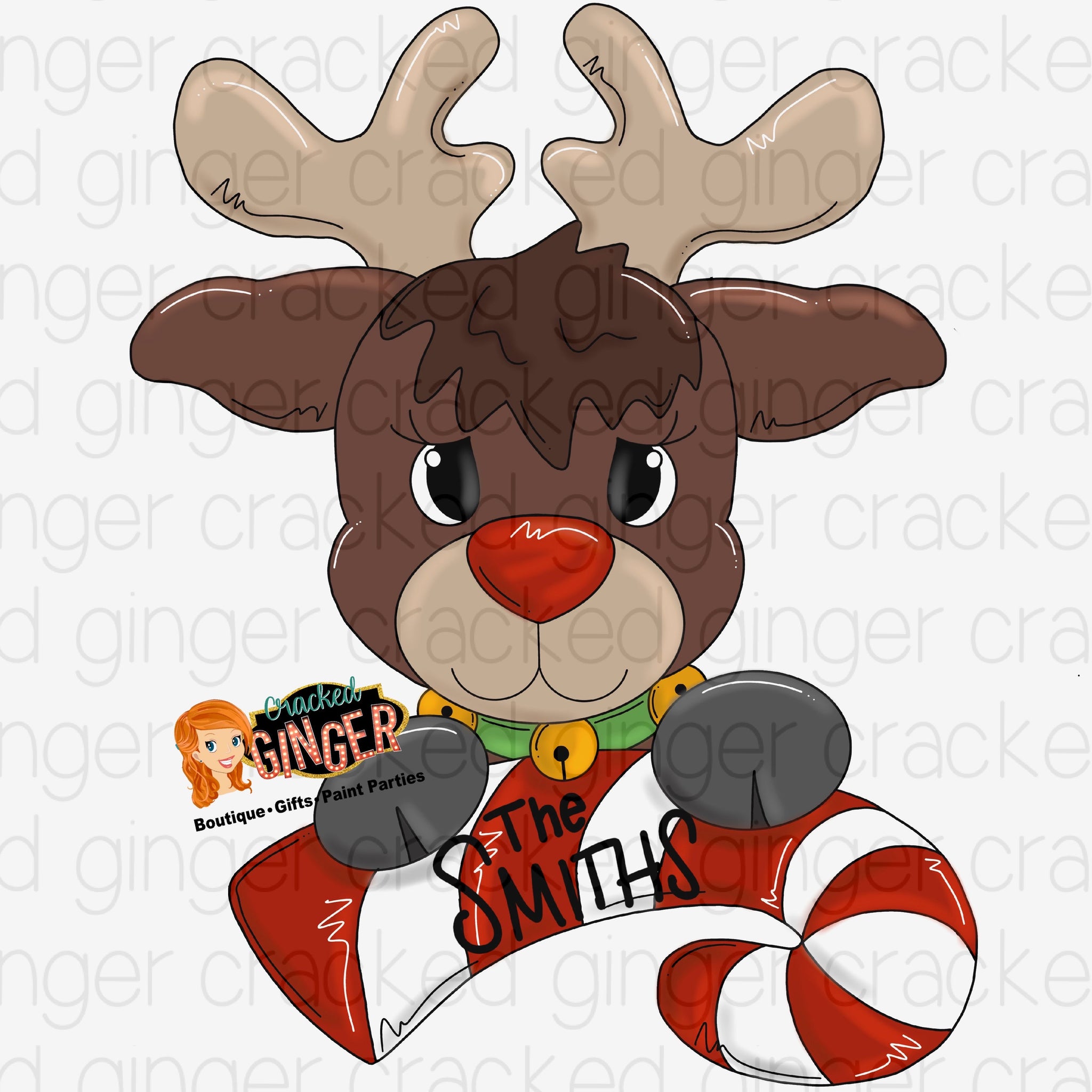 Reindeer with candy cane