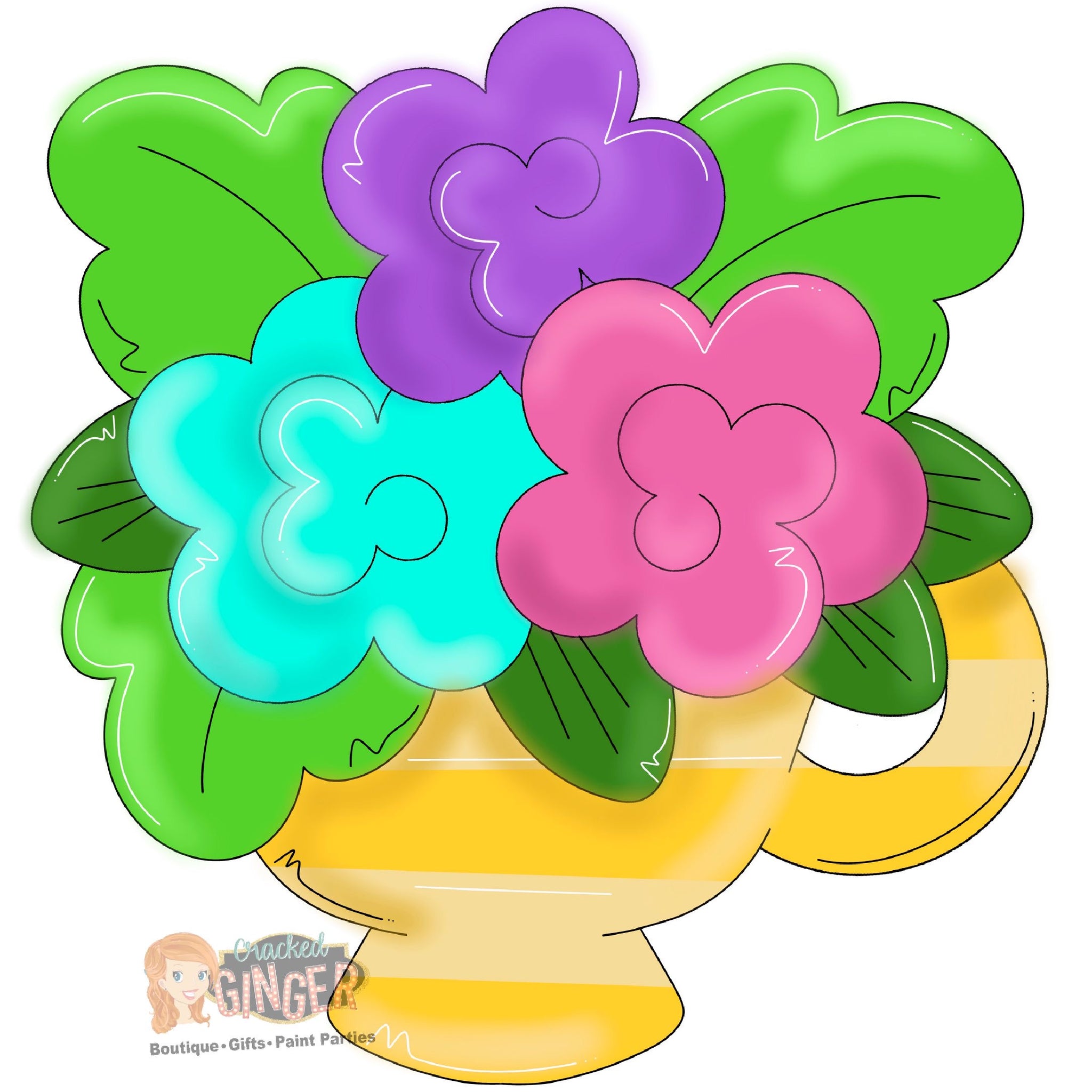 Teacup of flowers Cutout and Kits