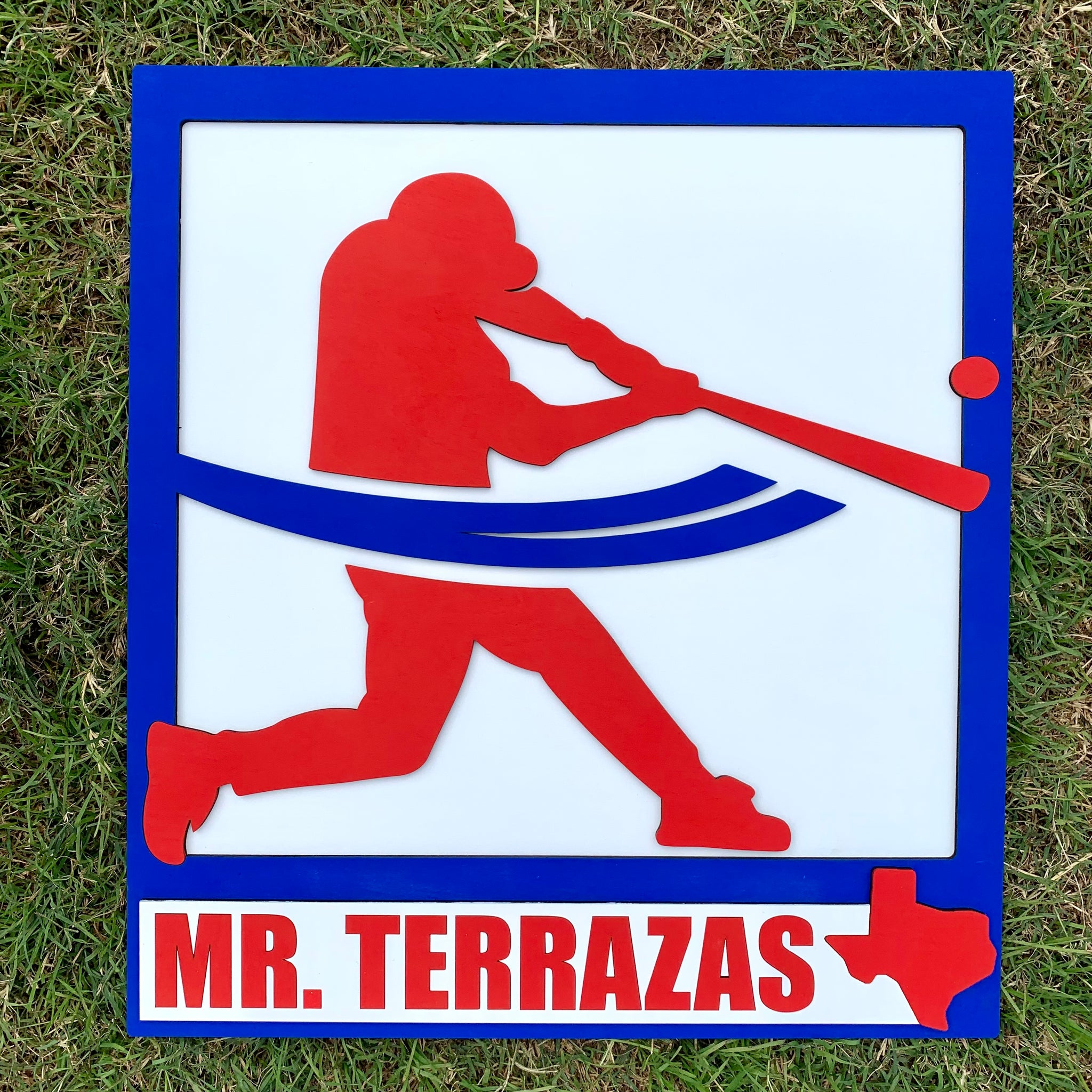 Personalized baseball card style sign