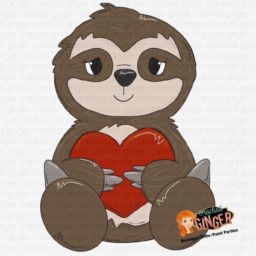 Sloth Valentines Day Template