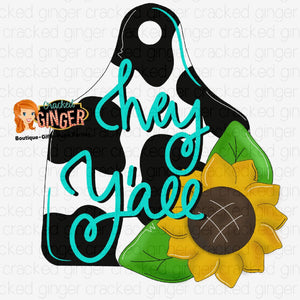 Cow Tag Sunflower Template