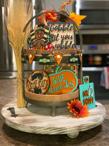 Thanksgiving Themed Tiered Tray