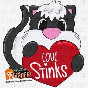 Love Stinks Skunk with Heart Valentines Day Template