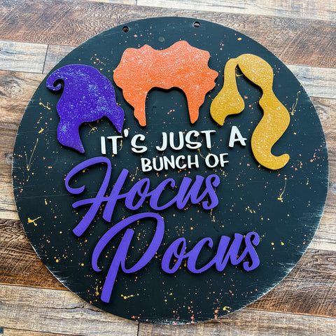 Hocus Pocus Witches Round Door Hanger Sign