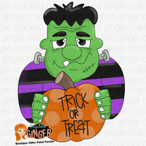 Frankenstein with Pumpkin Cutout and Kits