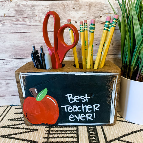 apple chalkboard sugar mold pencil holder teacher