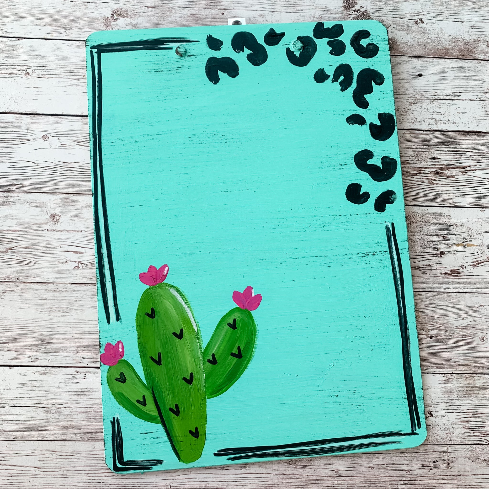 Cactus and leopard print clipboard