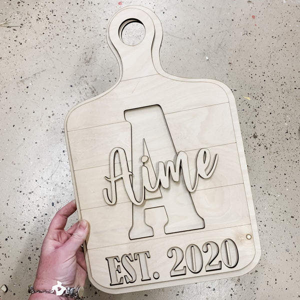 Personalized Cutting Board Style Sign