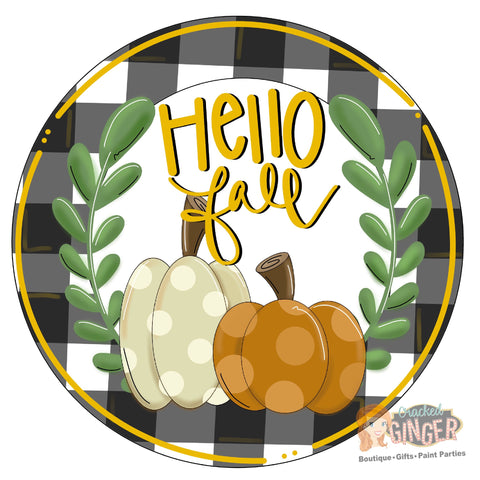 Hello Fall Pumpkin Round Template