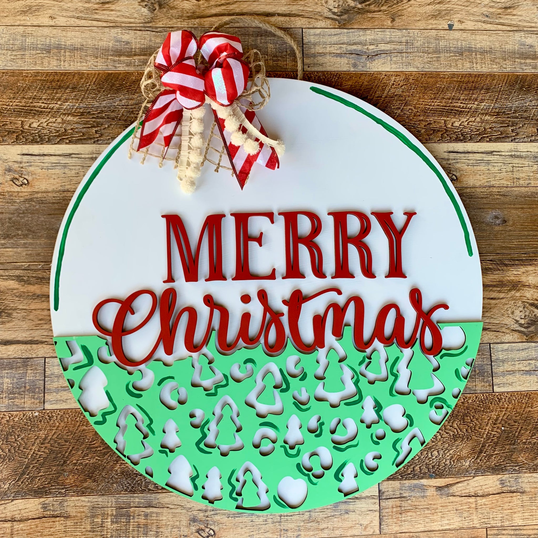 Merry Christmas Tree Leopard print sign