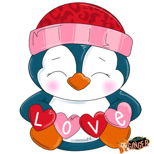 Valentines Penguin Template