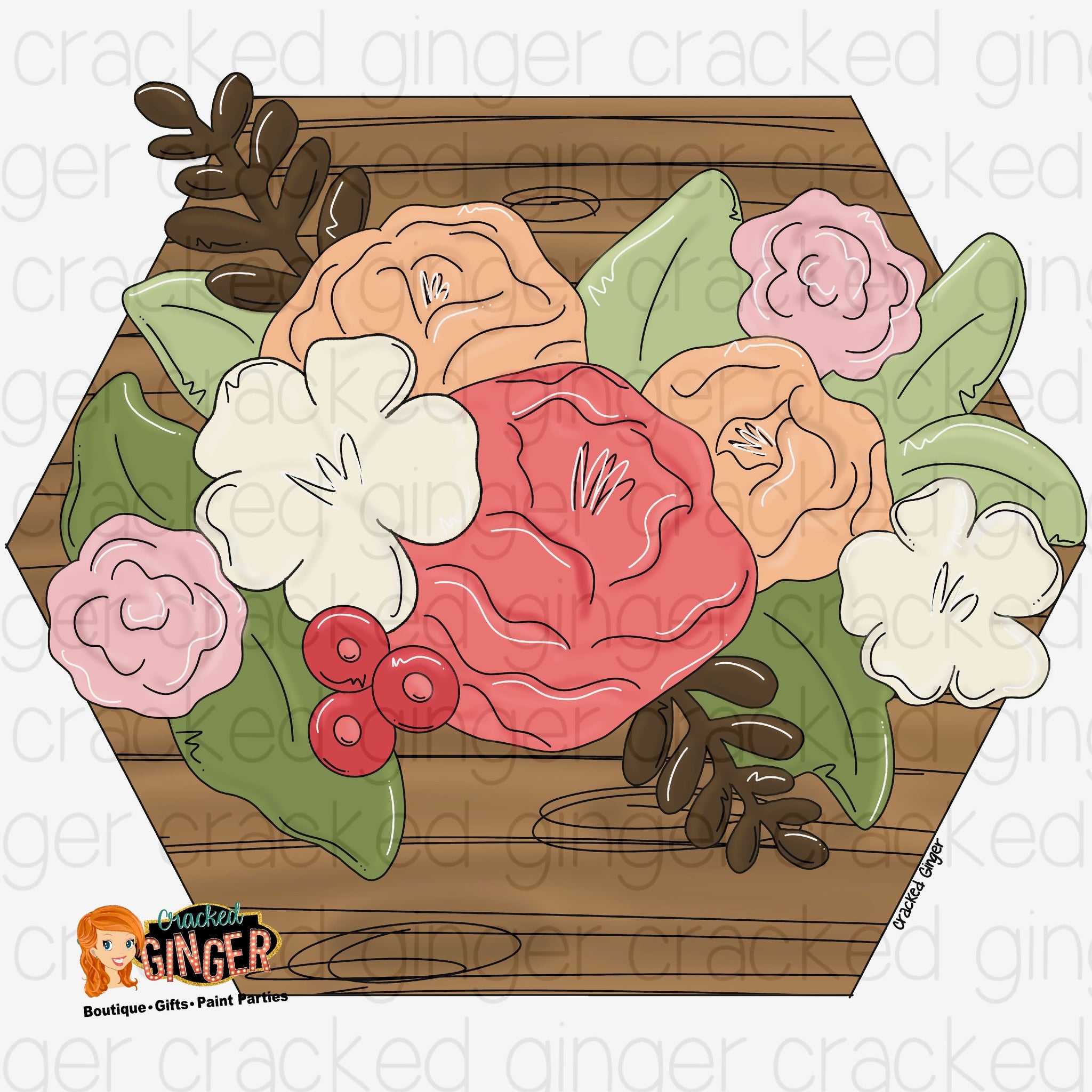 Hexagon Flower Box Template